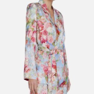L'agence Ciara Wrap Top Multi Soft Cloud Floral Blazer Jacket